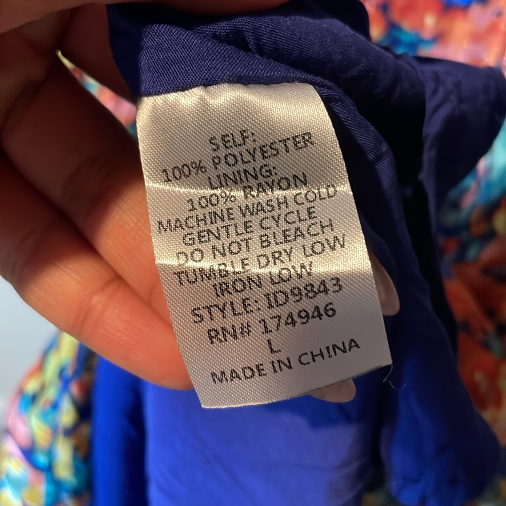 Hailey & Co Cottage Core Feminine Spring Secret Floral Blue Mini Dress Woman’s L - Picture 9 of 9